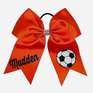 Soccer Bow with Name / Soccer Bows / Custom Soccer Bows / Soccer Bow / Hair Bows/Personalized Bows