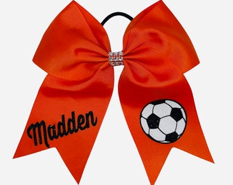 Soccer Bow with Name / Soccer Bows / Custom Soccer Bows / Soccer Bow / Hair Bows/Personalized Bows