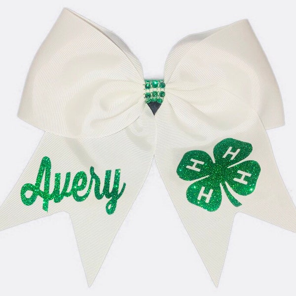 4H Bow/Personalized 4H Bows/Custom 4H Bows/Girl Scout/Hair Bows/Personalized Bows