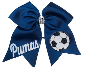 Soccer Bow with Name / Soccer Bows / Custom Soccer Bows / Soccer Bow / Hair Bows/Personalized Bows