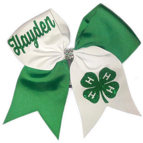 4H Bow/Personalized 4H Bows/Custom 4H Bows/Girl Scout/Hair Bows/Personalized Bows