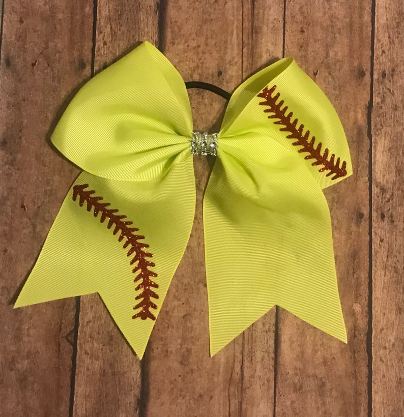 Softball Bow/Softball Bows/Custom Softball Bow/Cheer Bow/Hair Etsy