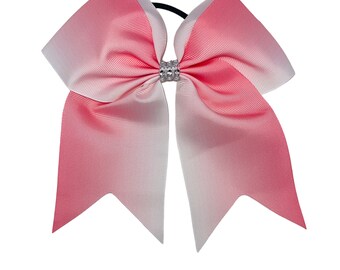 Light Pink Ombre Hair Bow: 3" Grosgrain Ribbon Ponytail Holder