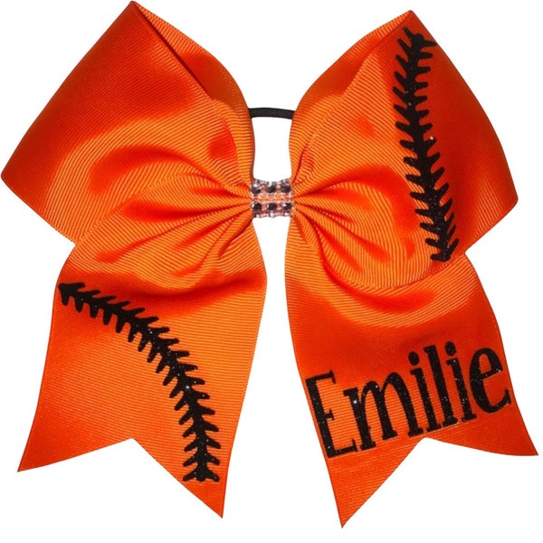 Softball Hair Bows Etsy