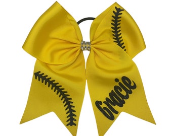 Softball Bow with Name | Softball Bows | Custom Softball Bows | Softball Bow | Hair Bows/Personalized Bows
