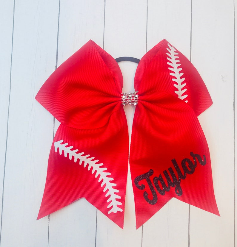 Softball Bow with Name / Softball Bows / Custom Softball Bows Etsy