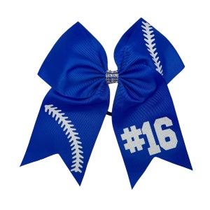 Softball Bow with Number | Softball Bows | Custom Softball Bows | Softball Bow | Hair Bows/Personalized Bows