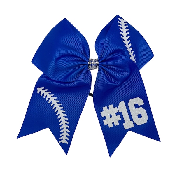 Softball Bow with Number | Softball Bows | Custom Softball Bows | Softball Bow | Hair Bows/Personalized Bows