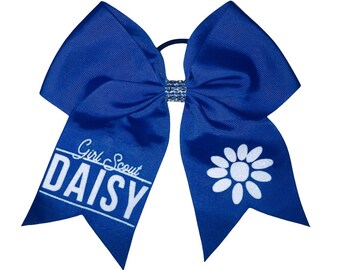 Personalized Girl Scout Daisy Hair Bow: 3" Grosgrain Ribbon