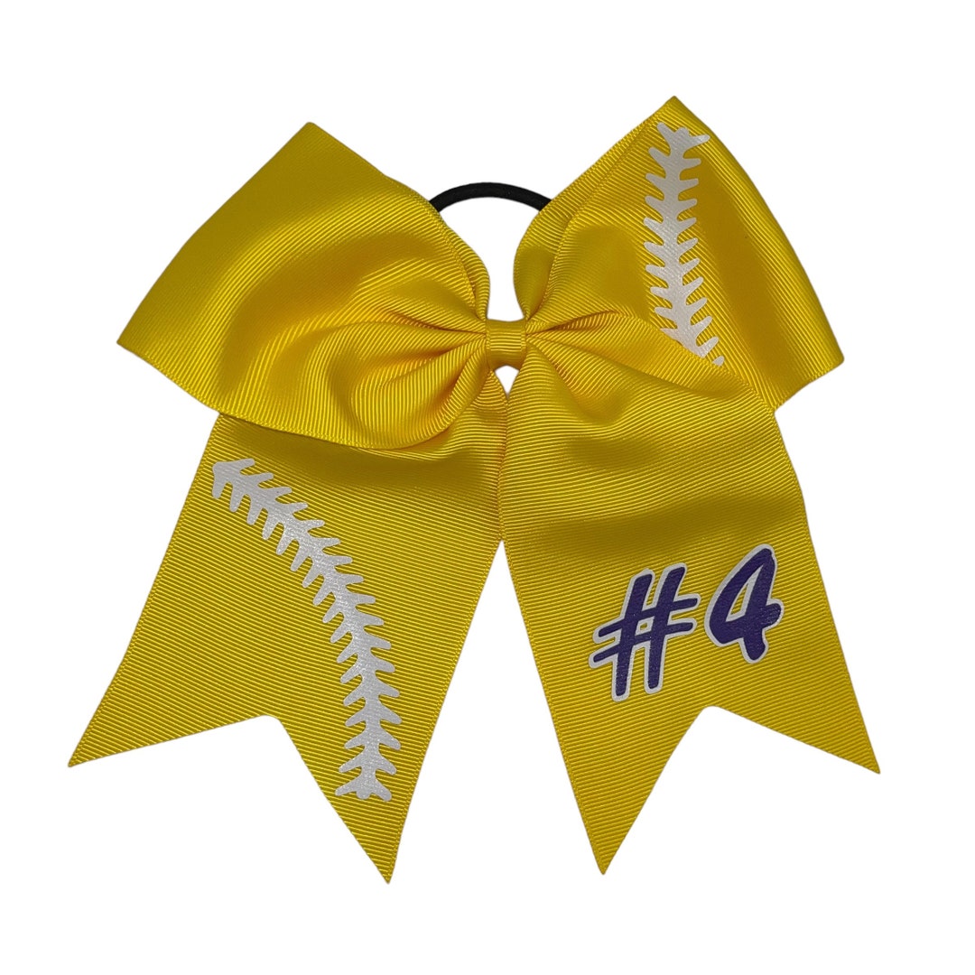 Softball Bow Yellow Softball Bows Custom Softball Bows Softball Bow