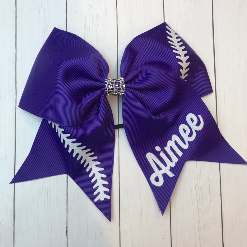 Softball Bow with Name / Softball Bows / Custom Softball Bows Etsy