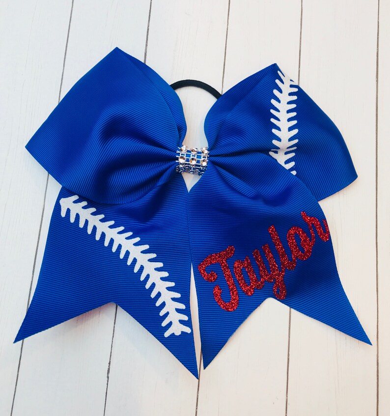 Softball Bow with Name / Softball Bows / Custom Softball Bows Etsy