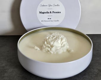 Magnolia & Peony - 3 Wick Scented Soy Candle - 16 oz.