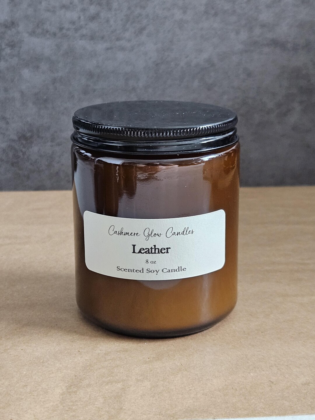 Leather - Soy Candle - 8 Oz Amber Glass - Etsy
