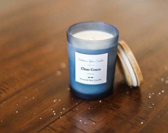 Frosted Glass Scented Soy Candle -  10 oz. - Blue