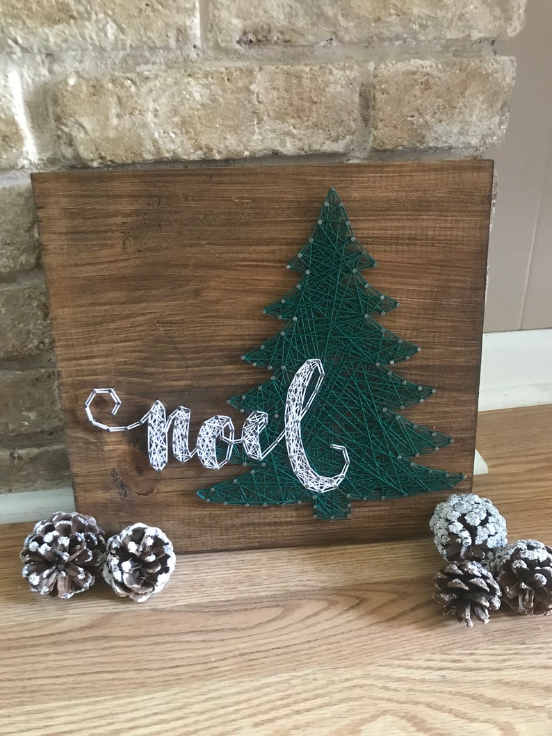 Noel Christmas tree string art nail art Christmas decor wood | Etsy