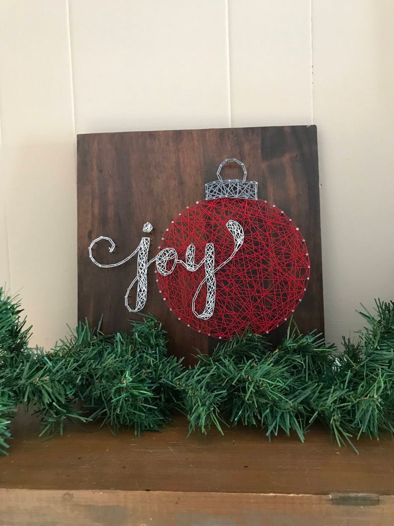 Joy string art christmas wall decor wood sign nail art | Etsy