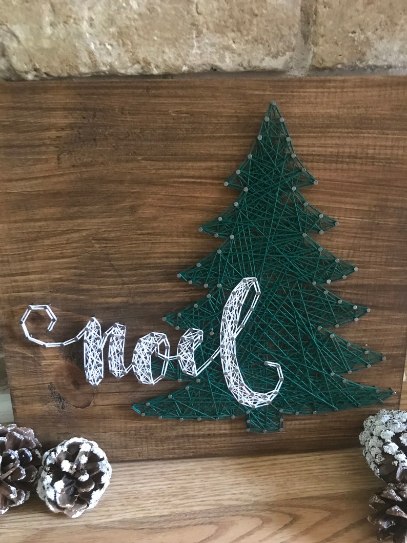 Noel Christmas tree string art nail art Christmas decor wood | Etsy