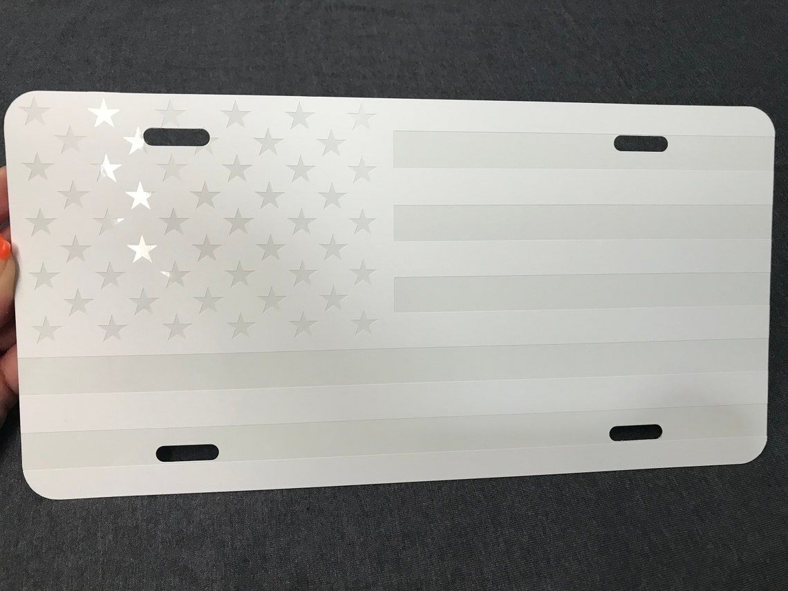 American Flag License Plate, Flag Front License Plate, Aluminum License