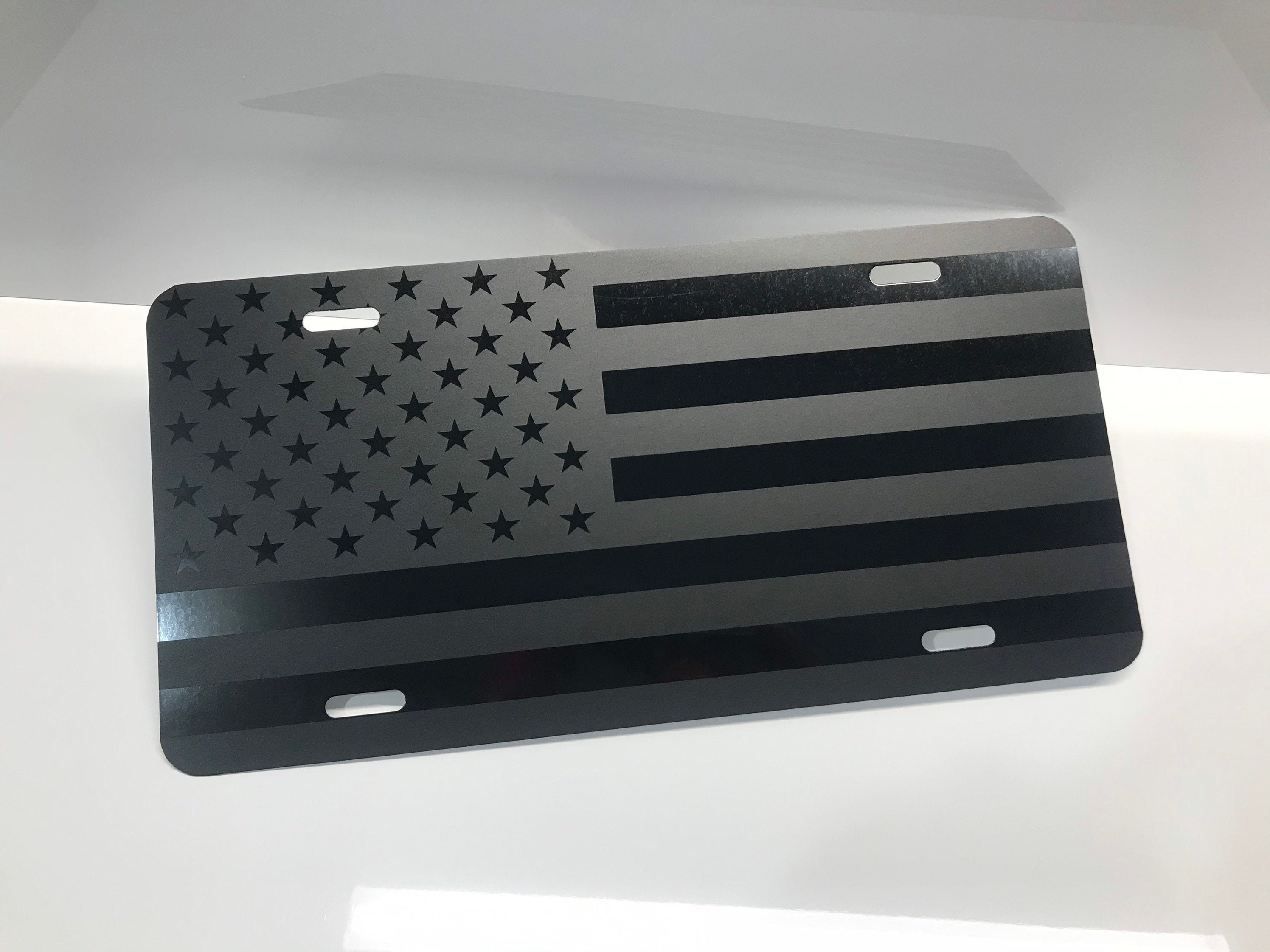 American Flag License Plate, Flag Front License Plate, Aluminum Plate