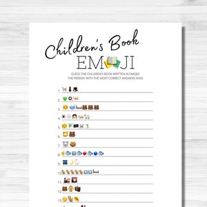 BABY SHOWER GAMES, emoji Baby Shower Game, Baby Shower, Instant download