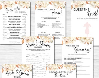 Bridal shower games, bridal shower game, bridal shower, fall bridal shower, wedding shower games, bridal games bundle, fall wedding
