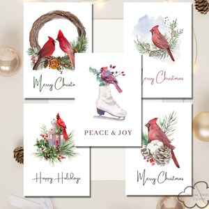 CARTES DE NOËL IMPRIMABLES, Cartes de Noël, Cardinal, Cadeaux cardinaux, téléchargement instantané, coffret de cartes de Noël