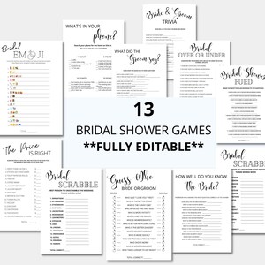 Bridal shower games, bridal shower game, bridal shower, greenery bridal shower, wedding shower games, Bride and groom trivia, rustic, fun