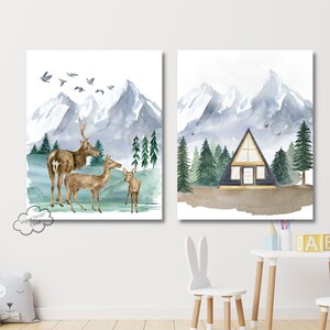 woodland nursery wall art, nursery prints, instant download, camp woodland, nursery decor, forest nursery, woodland nursery art