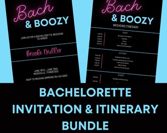 Bachelorette, bachelorette invitation, bachelorette weekend, bachelorette party, weekend itinerary, bachelorette itinerary, instant download