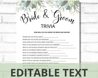 Bridal Shower Trivia Etsy