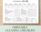 CLEANING SCHEDULE PRINTABLE, cleaning checklist, printable cleaning checklist, printable cleaning list, master cleaning list