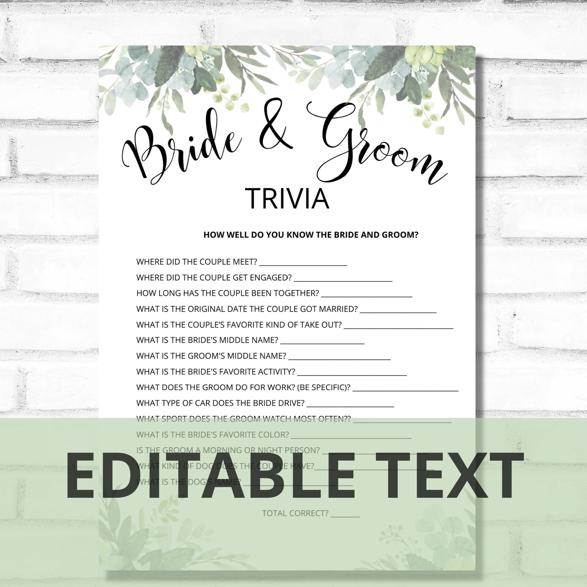 EDITABLE, Bridal shower games, bridal shower game, bridal shower, gre…