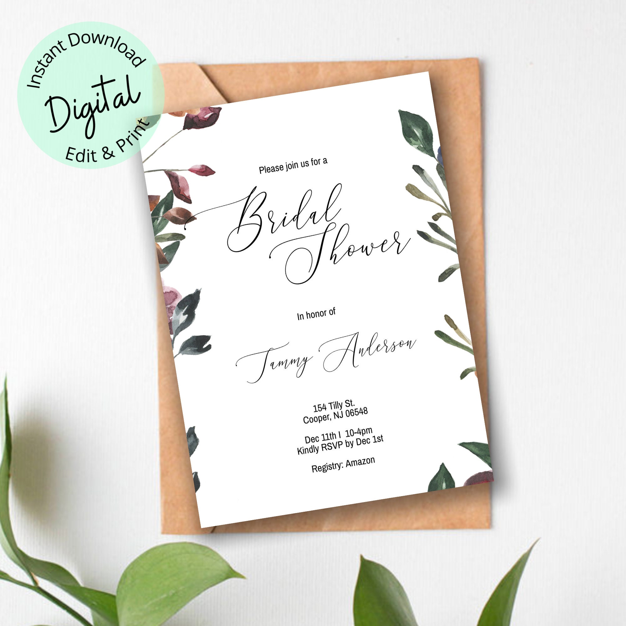 Bridal Shower bridal shower invitation wedding program Etsy