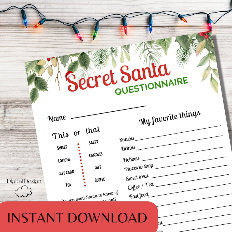 Secret Santa PRINTABLE Holiday - Il 794xN.4412821087 M4as 