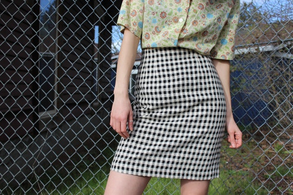 Vintage 1990's Gingham Checkered Skirt