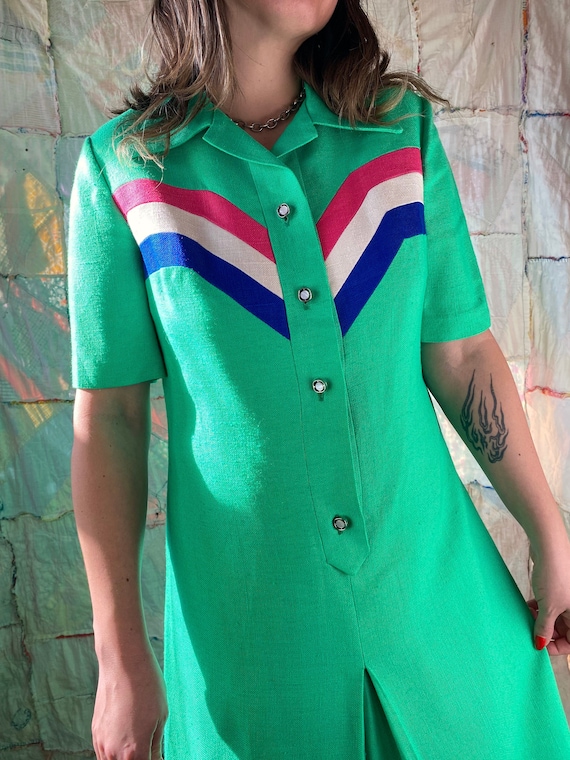 1980's or 70's Vintage Dress with Stripe Pattern G