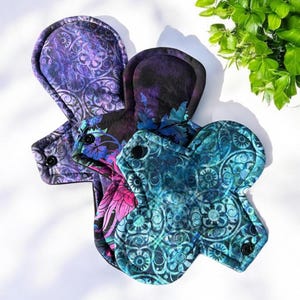 Reusable Cloth Pad Starter Set: Cotton Top, Fleece Back, Hidden PUL
