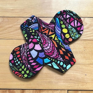 8” Moderate Cotton Cloth Pads with Windpro Back, Reusable Cloth Pad, Menstrual Pads