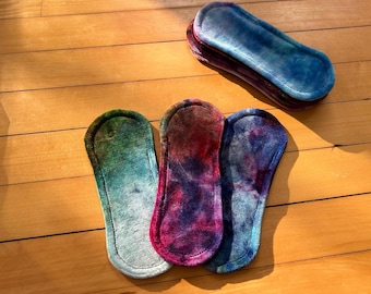 Reusable Bamboo Velour Pantyliners, Wingless Cloth Pads, 7" Set of 3