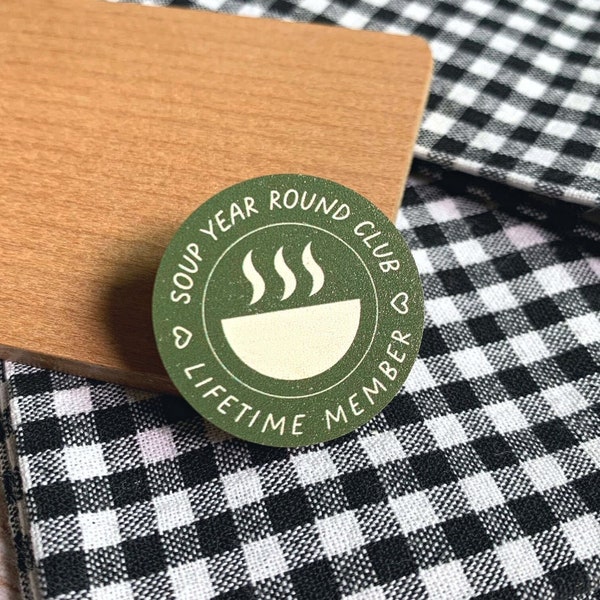 Official Soup Year Round Membership Pin and Certificate - Foodie Fan Club Accessories Lapel Pin Brooch - Christmas Holiday Gifts