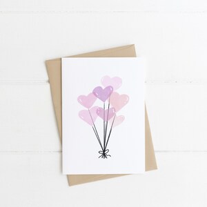 Hart ballonnen Valentijnsdag Blanco Wenskaart - Romantiek - Love Notes - Voor Partner Vriendin Vriend Vriend