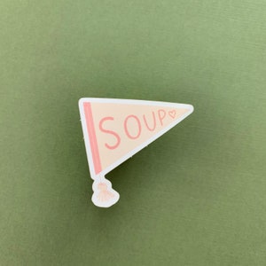 Soup Penant Flag Vinyl Sticker - Dishwasher Safe and Weather-resistant - Water Bottle Laptop Planner Holiday Gift Die Cut Cozy Food Lover