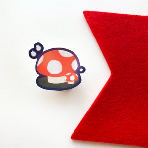 Sticker en vinyle brillant mat miroir champignon vénéneux - Lavable au lave-vaisselle et résistant aux intempéries - Bouteille d'eau, cadeau des Fêtes Champignon Cottagecore Fairy