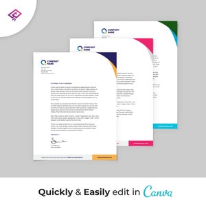 Plantilla Canva digital STARLING Letterhead, personalizar, pequeñas empresas, rápido y fácil, estacionario, impreso, moderno, profesional