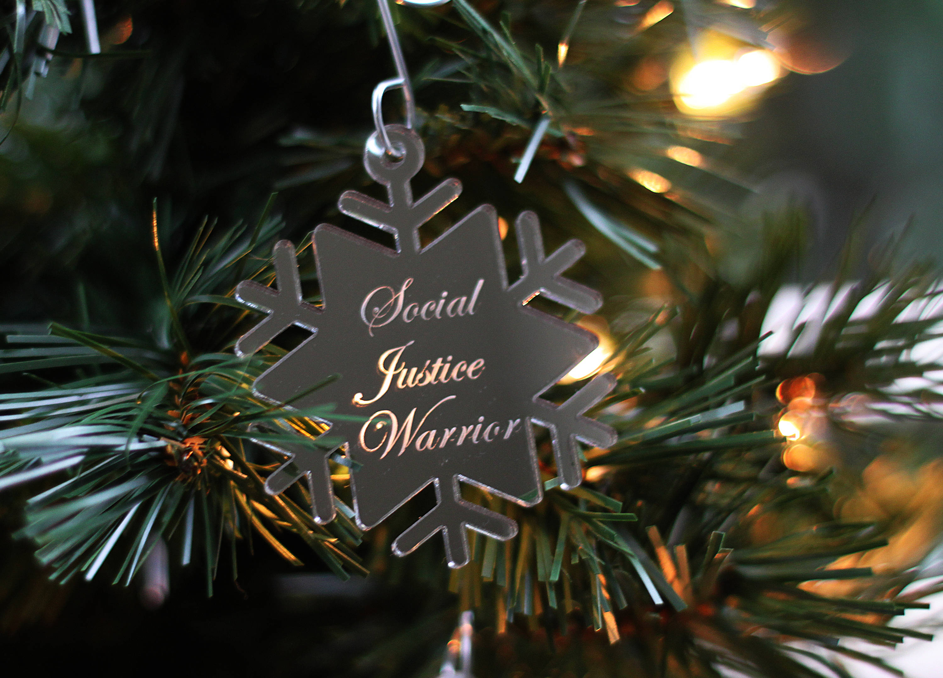 Sjw Christmas 2022 Social Justice Warrior Snowflake Christmas Ornament Silver | Etsy