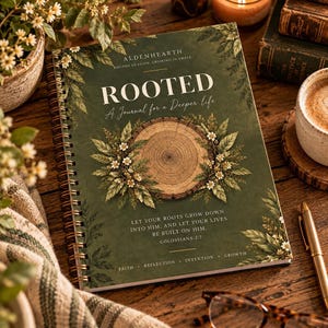 Undated Planner, 120 Page Botanical Hardcover Spiral Faith Journal