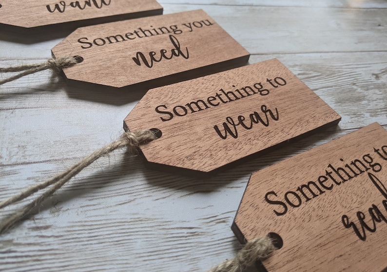 something you need wood gift tag something to wear Christmas gift tags something to read Something you want