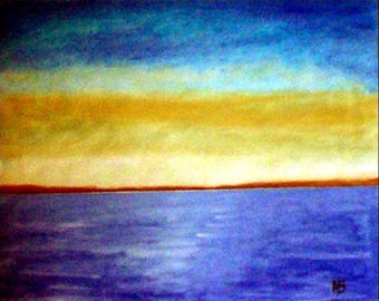2017#15_Meerlandschaft Oil Painting Landscape Sun-Sea-Coastal Oil Painting Oil Painting