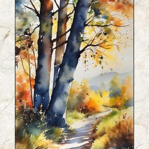 EAP21-AIA#1_ Forest path, Artprint from Original Watercolor Painting by Armin Behnert, watercolor art, landscape, wall decoration, art print, art